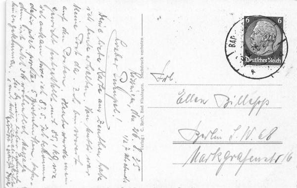 AK Bad Kissingen (97688), Konversationshaus mit Kurgarten, gelaufen 26.08.1935