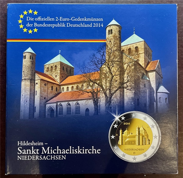 KMS - Deutschland 2014 - EURO-Gedenkmünze "St. Michaeliskirche " (leer)
