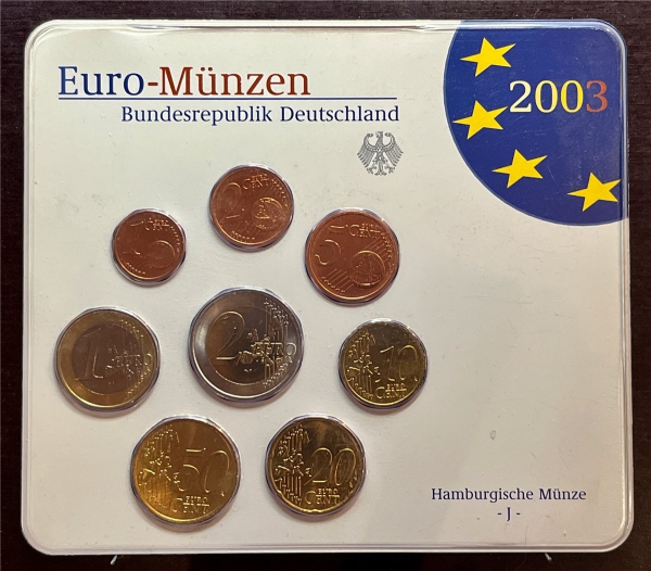 KMS - Deutschland - "EURO-Kursmünzen 2003, Hamburg -J- "