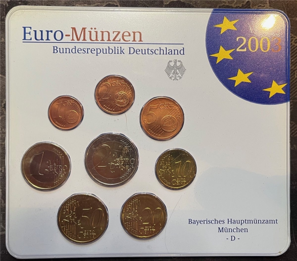 KMS - Deutschland - "EURO-Kursmünzen 2003, München -D- "