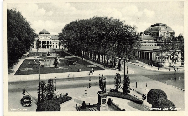 AK Wiesbaden (65183), Kurhaus und Theater,  n. gelaufen