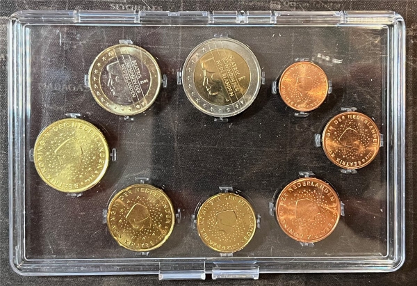 KMS - Niederlande -  im Folder - EURO - Kursmünzen (org.verpakt)