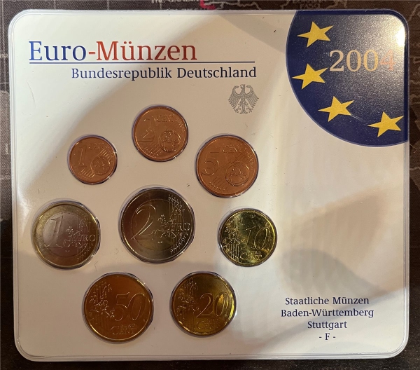 KMS - Deutschland - "EURO-Kursmünzen 2004, Stuttgart  -F- "