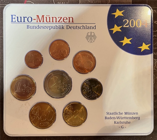 KMS - Deutschland - "EURO-Kursmünzen 2004, Karlsruhe  -G- "