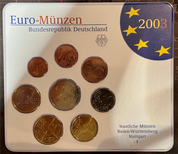 KMS - Deutschland - "EURO-Kursmünzen 2003, Stuttgart  -F- "
