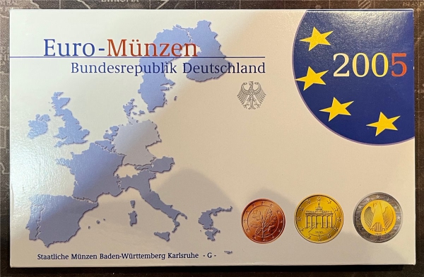 KMS - Deutschland - "Kursmünzensatz EURO 2005 - Karlsruhe -G-"
