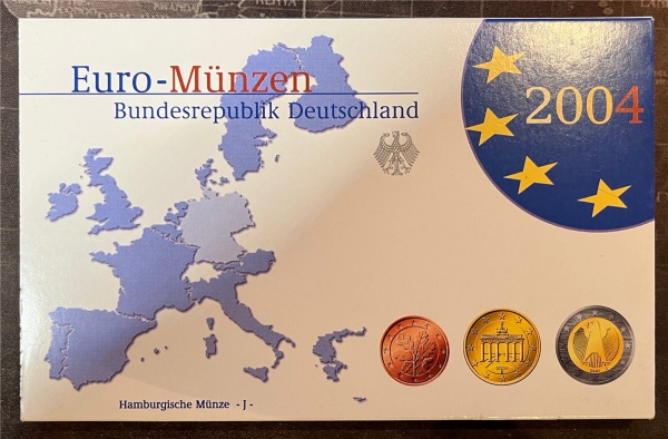 KMS - Deutschland - "Kursmünzensatz EURO 2004 - Hamburg -J-"
