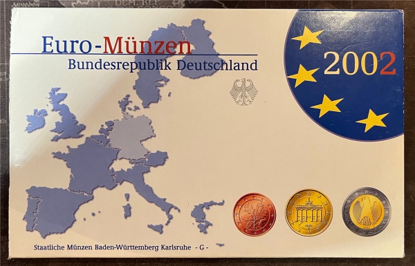 KMS - Deutschland - "Kursmünzensatz EURO 2002 - Karlsruhe -G-"