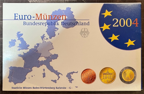 KMS - Deutschland - "Kursmünzensatz EURO 2004 - Karlsruhe -G-"