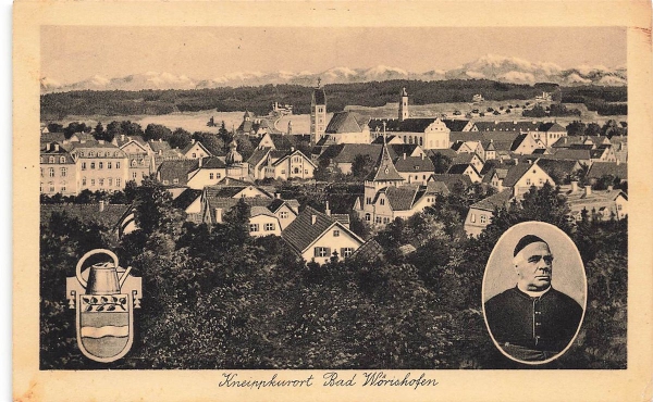 AK Bad Wörishofen (86825), Kneippkurort Bad Wörishofen, gelaufen 28.08.1935