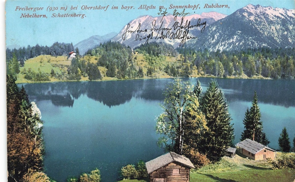 AK Oberstdorf.i./Allg (87561), Freibergsee, gelaufen