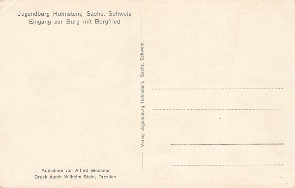 AK Hohnstein (01848), Jugendburg Hohnstein, Sächs. Schweiz, n. gelaufen