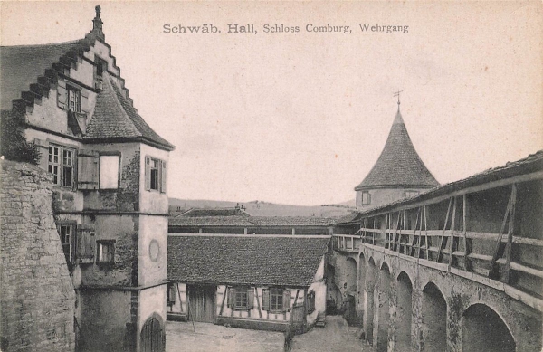 AK Schwäbisch Hall (74523), Schloss Comburg, Wehrgang, n. gelaufen