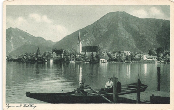 AK Rottach-Egern (83700), Egern mit Wallberg, gelaufen 14.08.1935