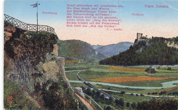AK Streitberg (91346), Blick über Streitburg nach Neideck, n. gelaufen