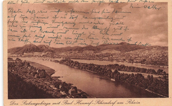 AK Bad Honnef (53604), Bad Hennef- Rhöndauf am Rhein, gelaufen 11.08.1933