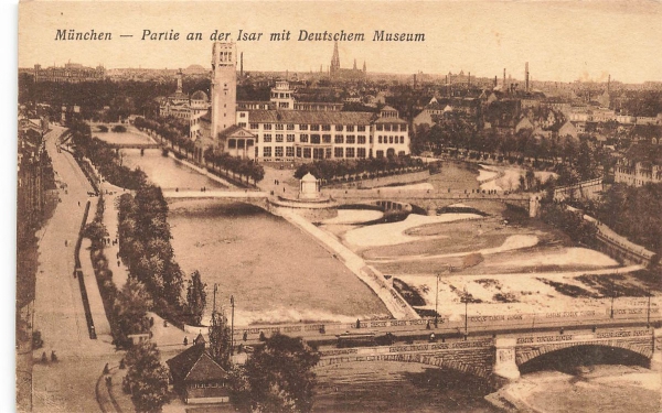 AK München (23552), Partie an der Isar mit Deutschem Museum, n. gelaufen