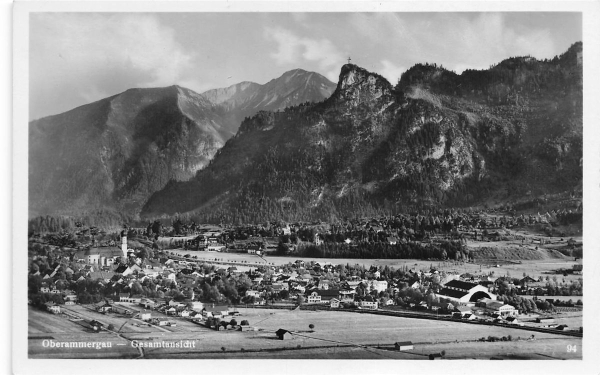 AK Oberammergau (82487), Oberammergau - Gesamtansicht, n. gelaufen