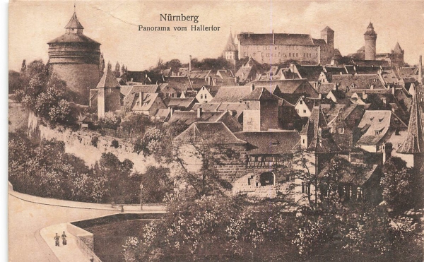 AK Nürnberg (90402), Panorama vom Hallertor, n. gelaufen