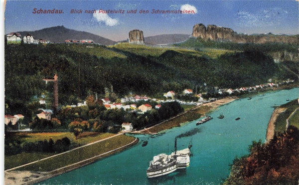 AK Bad Schandau (01812), Blick nach Postelwitz, n. gelaufen