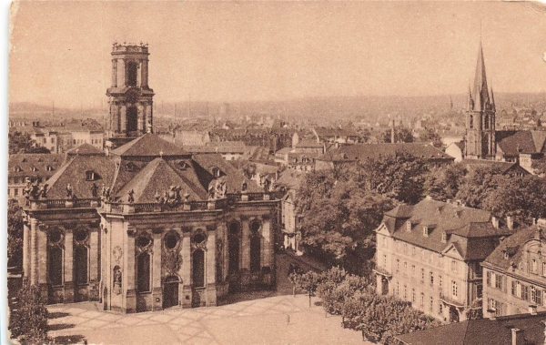 AK Saarbrücken (66111), Ludwigs und St. Jacobskirche, n. gelaufen