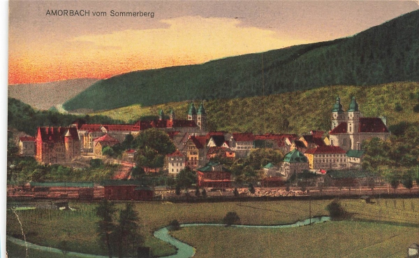 AK Amorbach (63916), AMORBACH vom Sommerberg, n. gelaufen