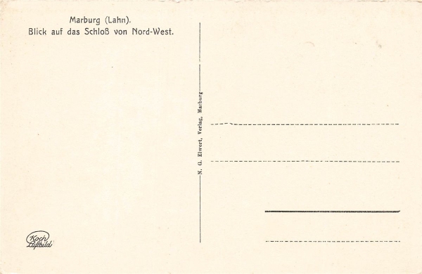 AK Marburg (35037), Blick auf das Schloß von Nord-West, n. gelaufen