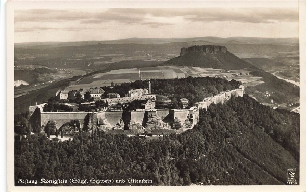 AK Königstein (01824), Festung Königsstein und Lilienstein, n.gelaufen