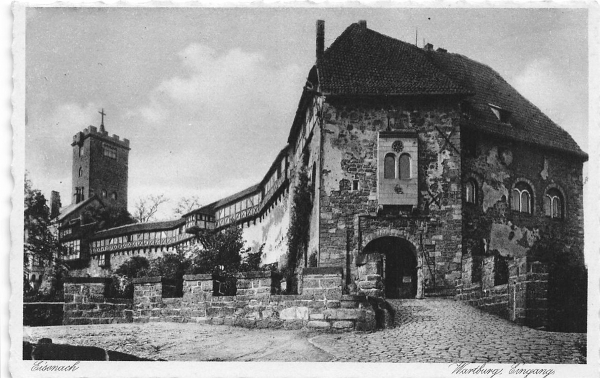 AK Eisenach (99817), Eingang zur Wartburg, n. gelaufen