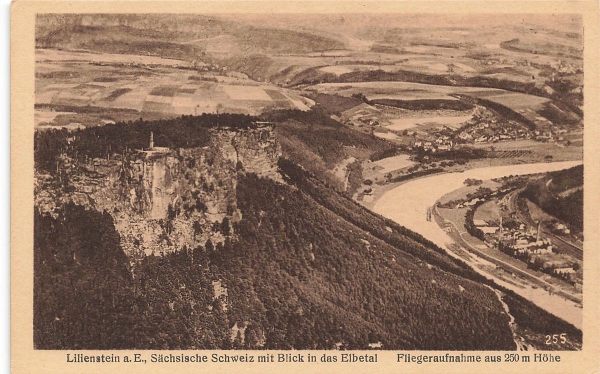 AK Bad Schandau (01812), Lilienstein mit Blick in das Elbtal, n.gelaufen