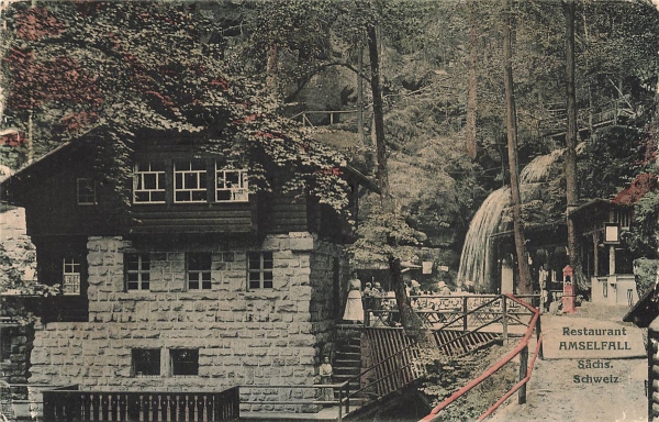 AK Rathen (01824), Restaurandt Amselfall, n.gelaufen