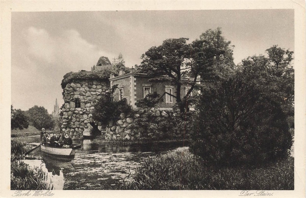 AK Wörlitz (06785), Wörlitzer Park: Der Stein, n. gelaufen