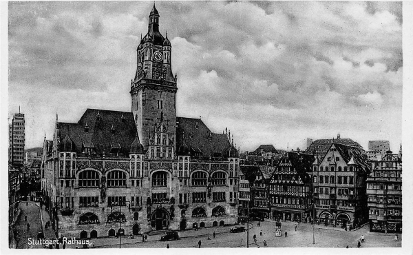 AK Stuttgart (70173), Rathaus, n. gelaufen