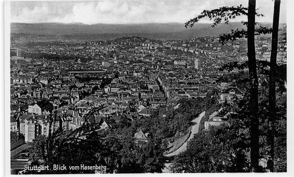AK Stuttgart (70173), Blick vom Hasenberg, n. gelaufen
