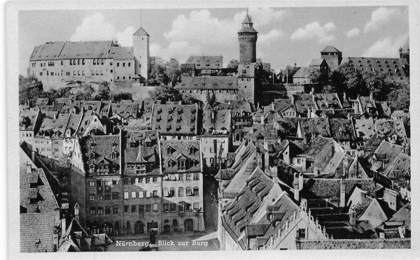 AK Nürnberg (90402), Nürnberg - Blick zur Burg, n. gelaufen