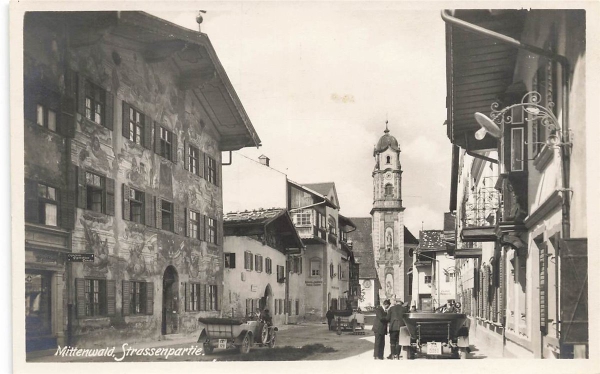 AK Mittenwald (82481), Straßenpartie, n. gelaufen