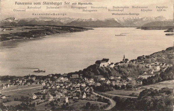 AK Starnberg (82319), Panorama auf Starnberger See, n.gelaufen