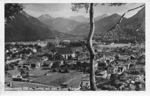 AK Mittenwald (82481), Isartal mit den Tiroler Bergen, n.gelaufen
