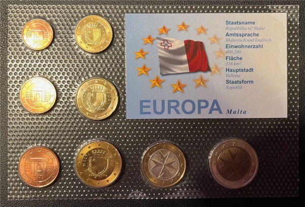 KMS - Malta - EURO-Motivsatz 2008 - ("in Noppenfolie verschweißt")