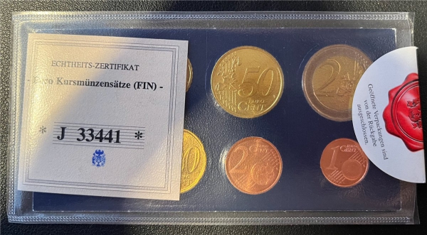 KMS - Finnland  - KMS-Satz, "Euro-Münzen", versch. Nummern ("ungeöffnet")