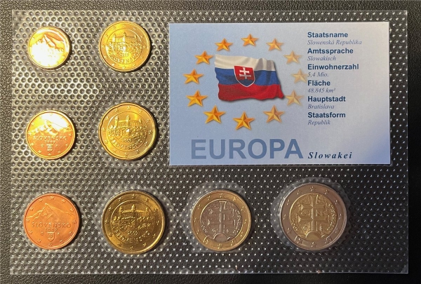 KMS - Slowakei 2009 - EURO-Motivsatz - ("auf Folie verschweißt")