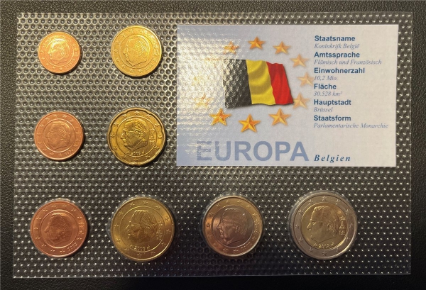 KMS - Belgien - EURO-Motivsatz - ("auf Folie verschweißt")