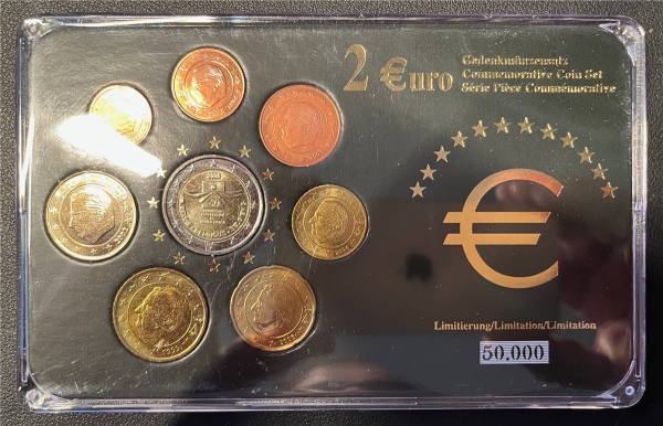 KMS - Belgien- Euro-Premiumsatz mit Gedenkmünze von 2008 (eingeschweißt und org.verpackt)