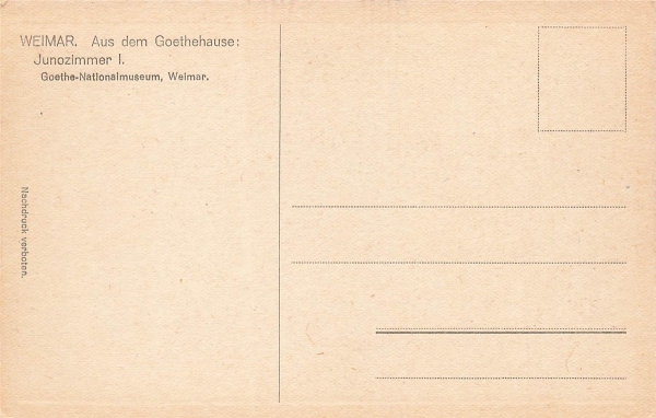 AK Weimar (99423),Aus dem Göthehause: Juniorzimmer I, n. gelaufen
