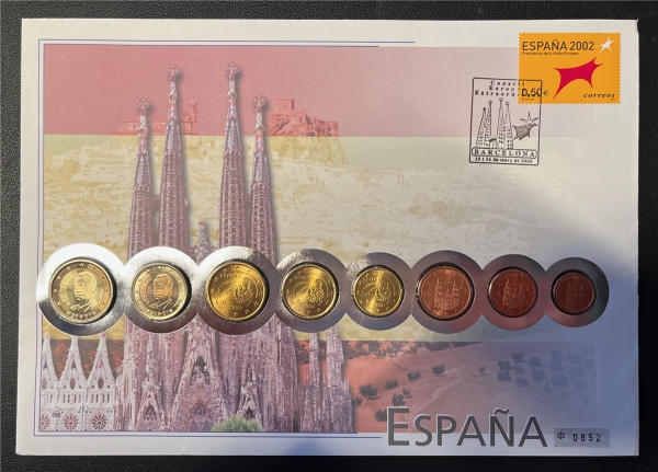 Numisbrief - Spanien  - KMS-Satz - im Folder, limitiert, (ungeöffent)