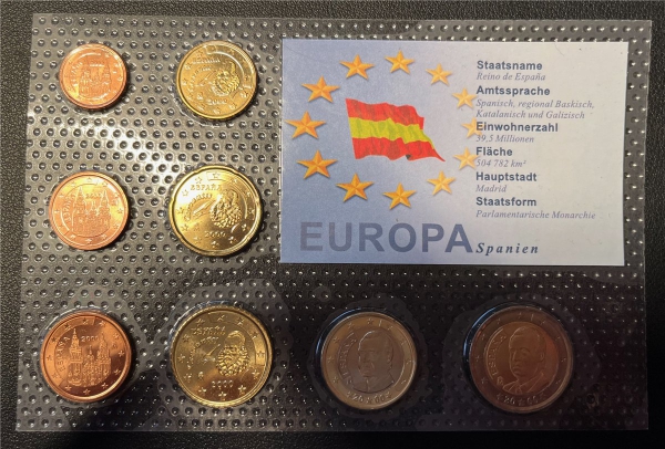 KMS - Spanien 2000 - EURO-Motivsatz - ("auf Folie verschweißt")
