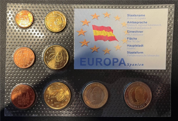 KMS - Spanien - EURO-Motivsatz - ("auf Folie verschweißt")