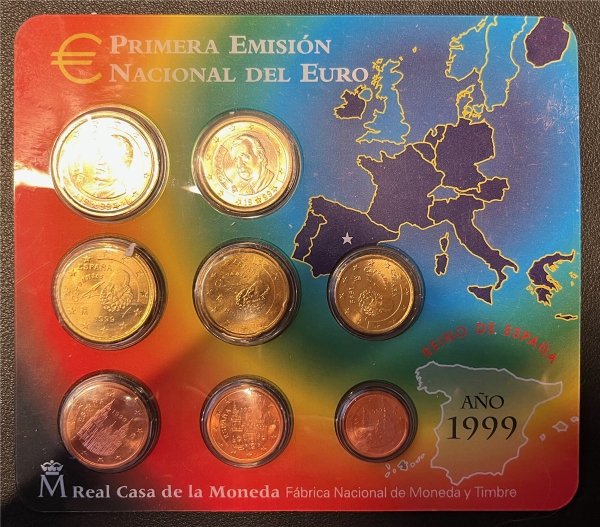 KMS - Spanien 1999 - Primera Emision National Del Euro (org. verpackt und verschweißt)