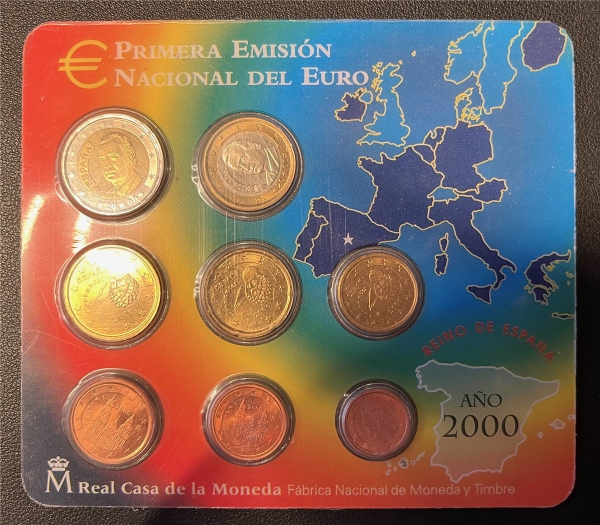KMS - Spanien 2000 - Primera Emision National Del Euro (org. verpackt und verschweißt)