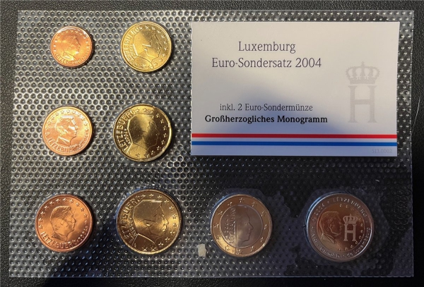 KMS - Luxemburg 2004 - EURO-Motivsatz mit Gedenkmünze von 2004 ("auf Folie verschweißt") (2)